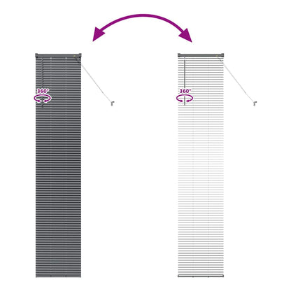 Balkenjalousien Dunkelgrau 220 x 40 cm Aluminium