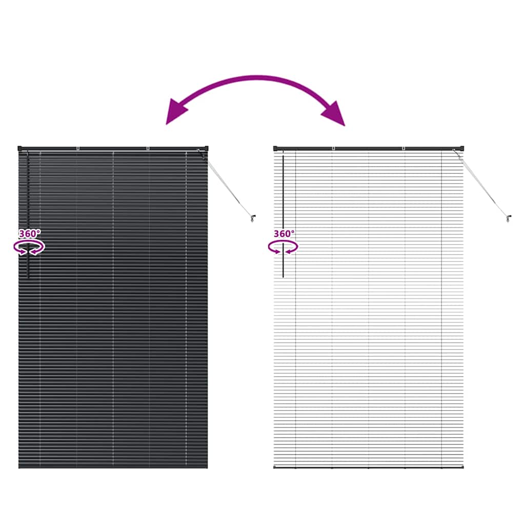 Balkenjalousien Schwarz 220 x 135 cm Aluminium