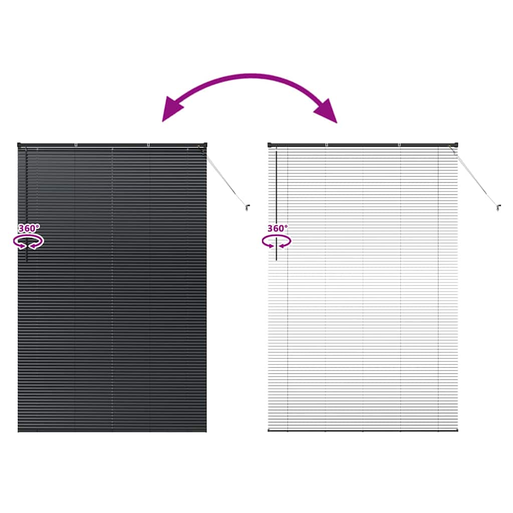 Balkenjalousien Schwarz 220 x 140 cm Aluminium