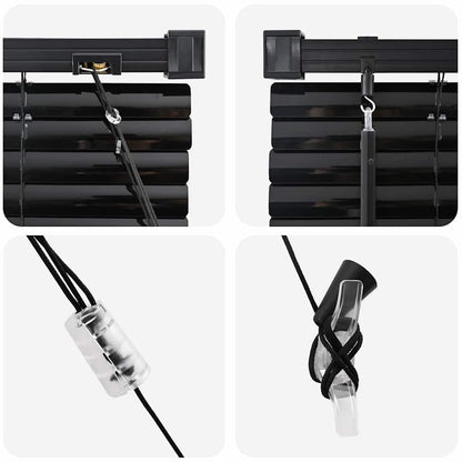 Balkenjalousien Schwarz 220 x 155 cm Aluminium