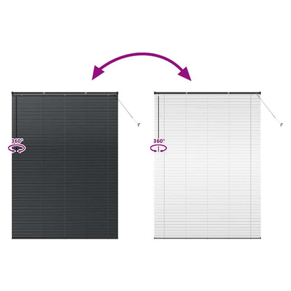 Balkenjalousien Schwarz 220 x 155 cm Aluminium