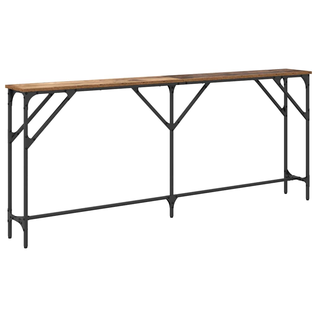 Konsolentisch Altholz 180 x 23 x 75 cm Schichtholz und Metall