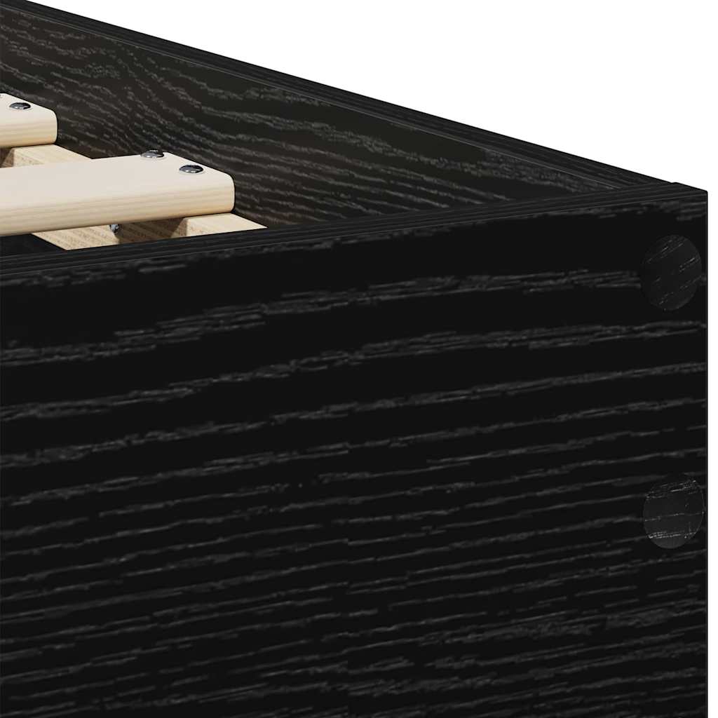 Bettrahmen Schwarz Eichen-Optik 75 x 190 cm Holzwerkstoff