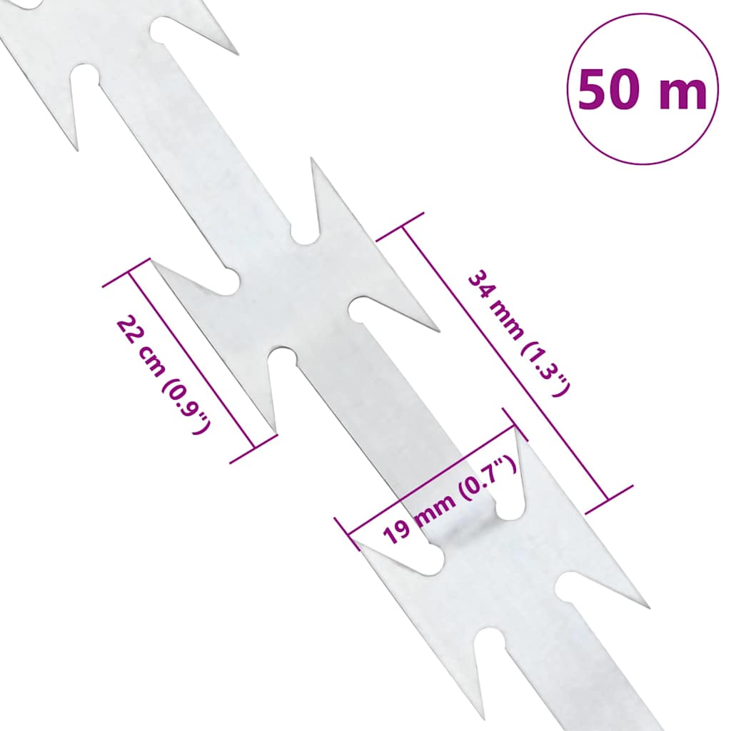 Rasierdraht Silber 5000 x 1,9 cm Verzinkter Stahl