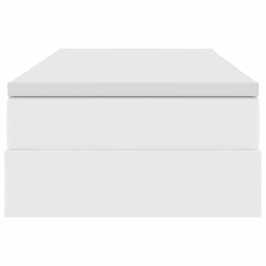 Aufbewahrungsbett mit Matratze Weiß 90 x 200 cm Kunstleder