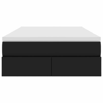 Aufbewahrungsbett mit Matratze Schwarz 120 x 190 cm Kunstleder