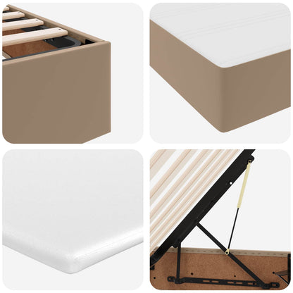 Aufbewahrungsbett mit Matratze Cappuccino 120 x 200 cm