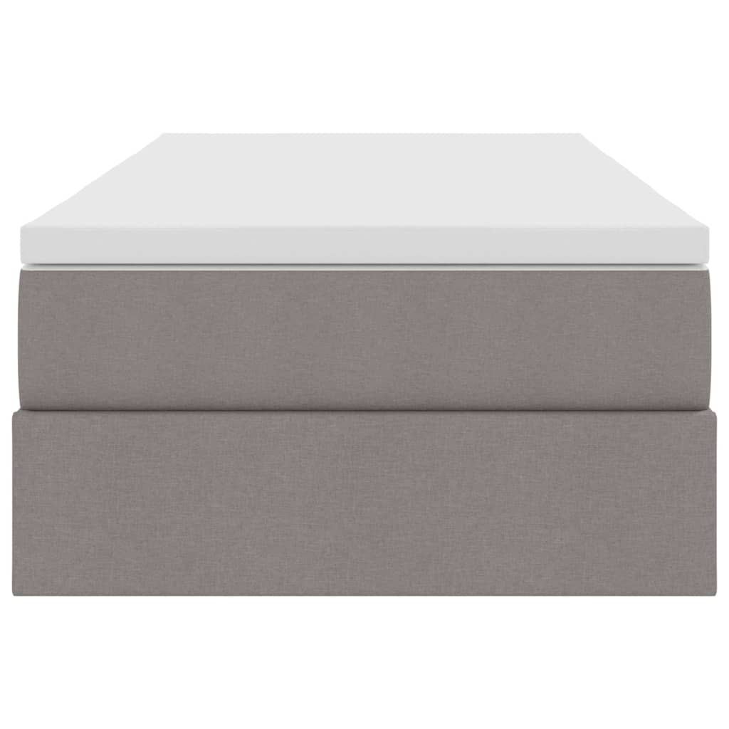 Aufbewahrungsbett mit Matratze Taupe 100 x 200 cm Polyester