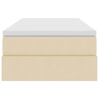 Aufbewahrungsbett mit Matratze Creme 100 x 200 cm Polyester