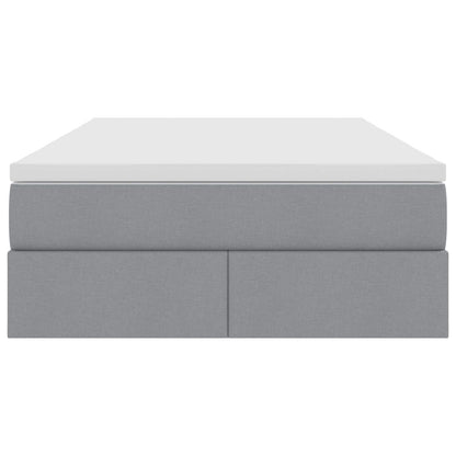 Aufbewahrungsbett mit Matratze Hellgrau 120 x 190 cm Polyester
