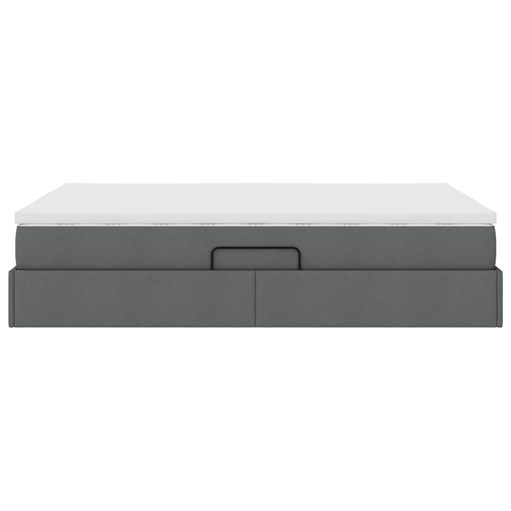 Aufbewahrungsbett mit Matratze Dunkelgrau 140 x 190 cm