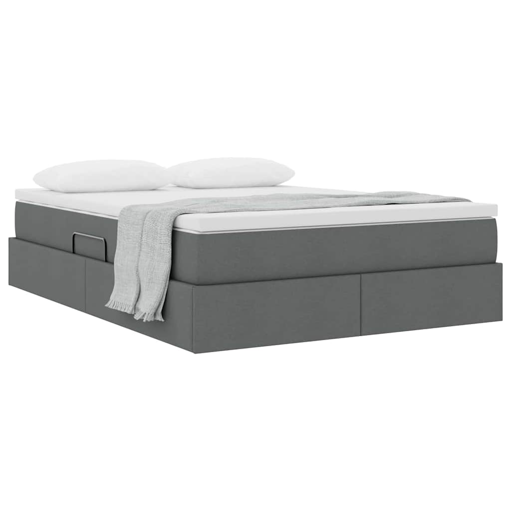 Aufbewahrungsbett mit Matratze Dunkelgrau 140 x 200 cm
