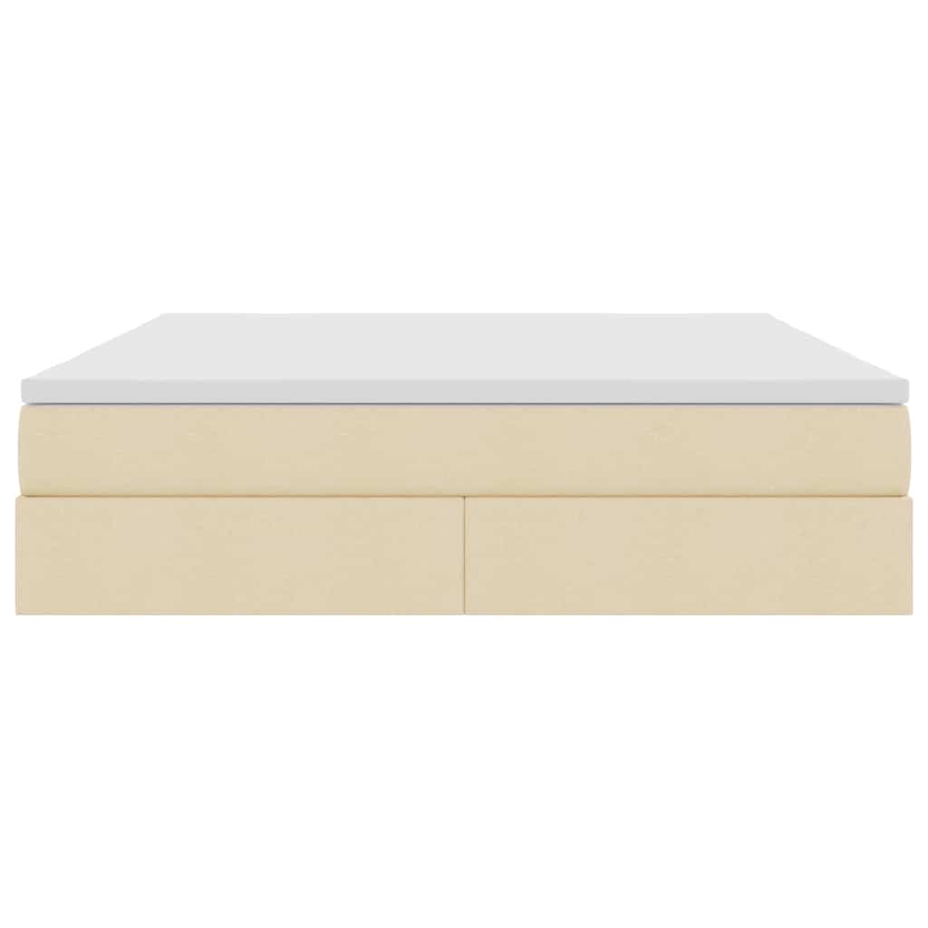 Aufbewahrungsbett mit Matratze Creme 160 x 200 cm Polyester