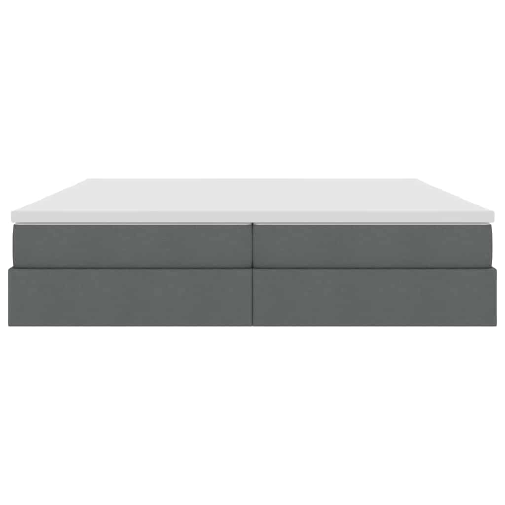 Aufbewahrungsbett mit Matratze Dunkelgrau 200 x 200 cm