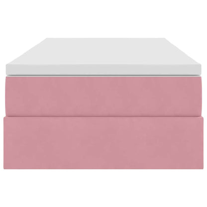 Aufbewahrungsbett mit Matratze Rosa 100 x 200 cm Samt