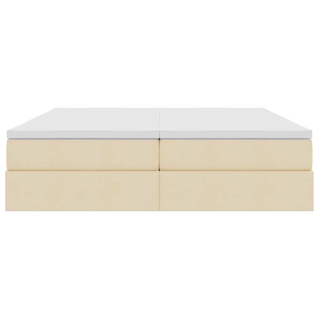 Aufbewahrungsbett mit Matratze Creme 180 x 200 cm Polyester