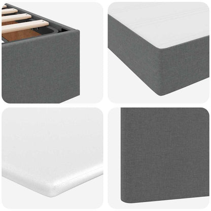 Aufbewahrungsbett mit Matratze Dunkelgrau 200 x 200 cm