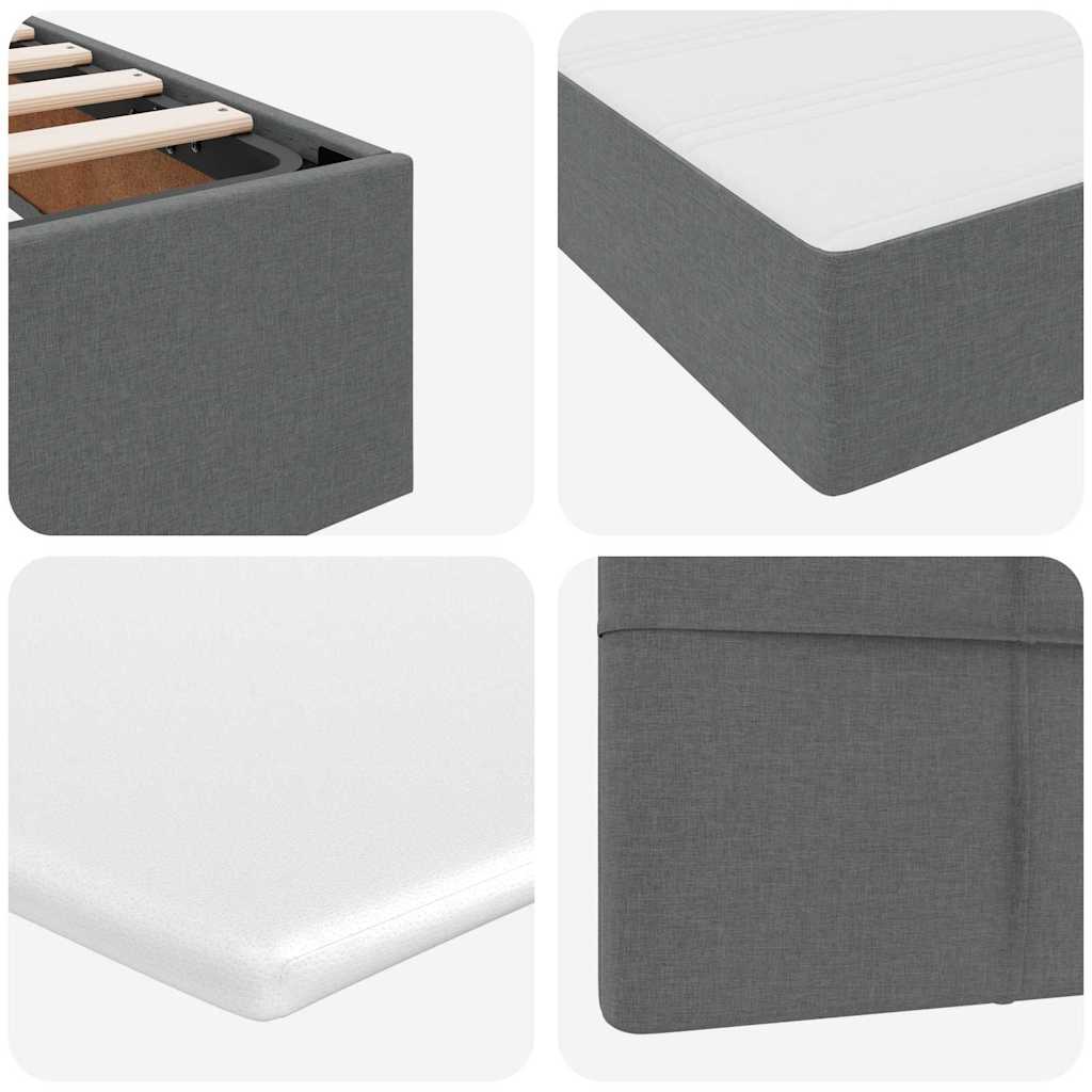 Aufbewahrungsbett mit Matratze Dunkelgrau 120 x 200 cm