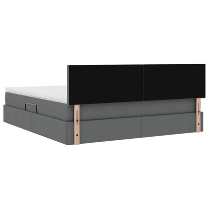 Aufbewahrungsbett mit Matratze Dunkelgrau 160 x 200 cm