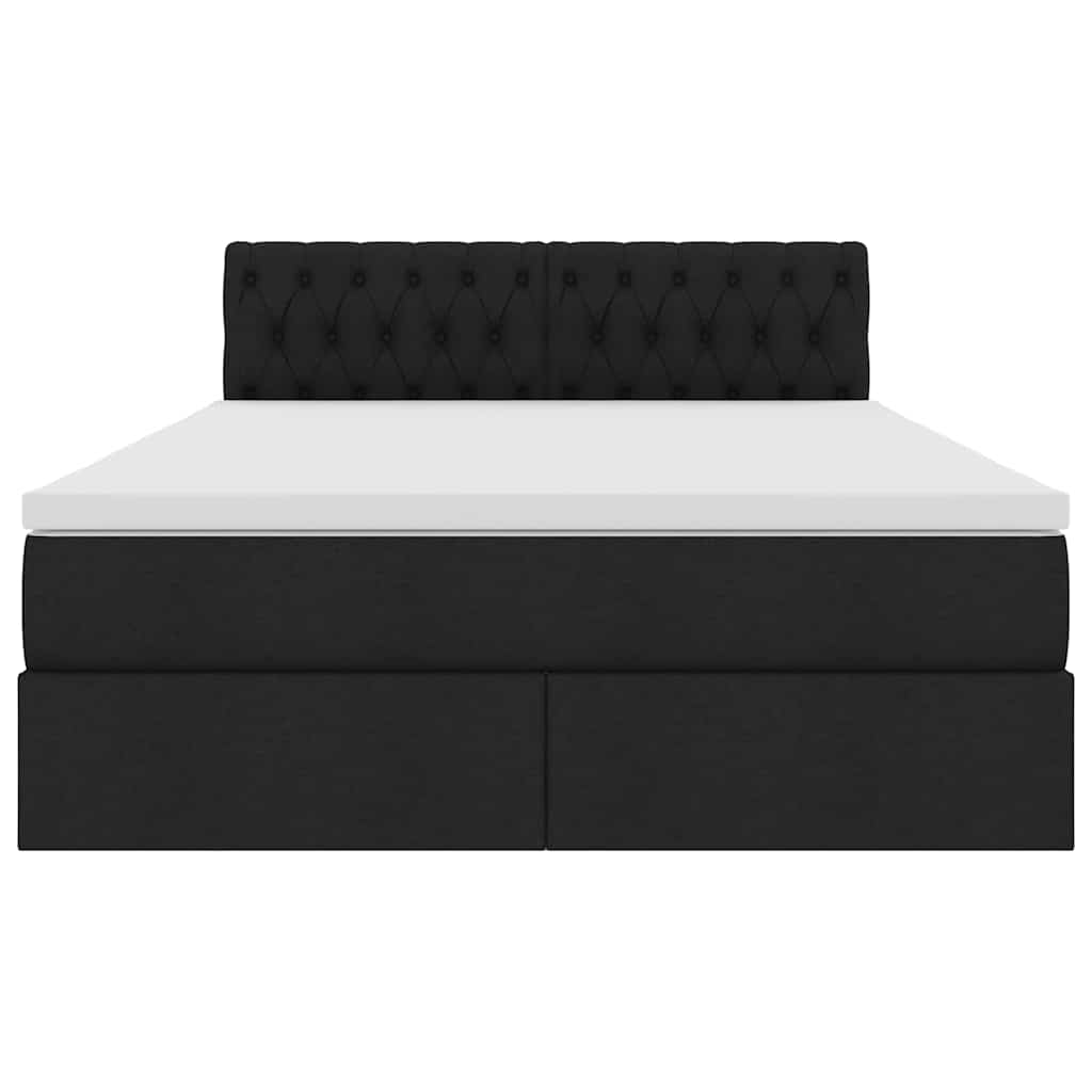 Aufbewahrungsbett mit Matratze Schwarz 140 x 200 cm