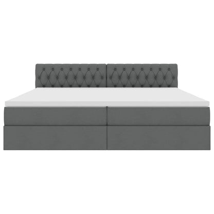 Aufbewahrungsbett mit Matratze Dunkelgrau 200 x 200 cm