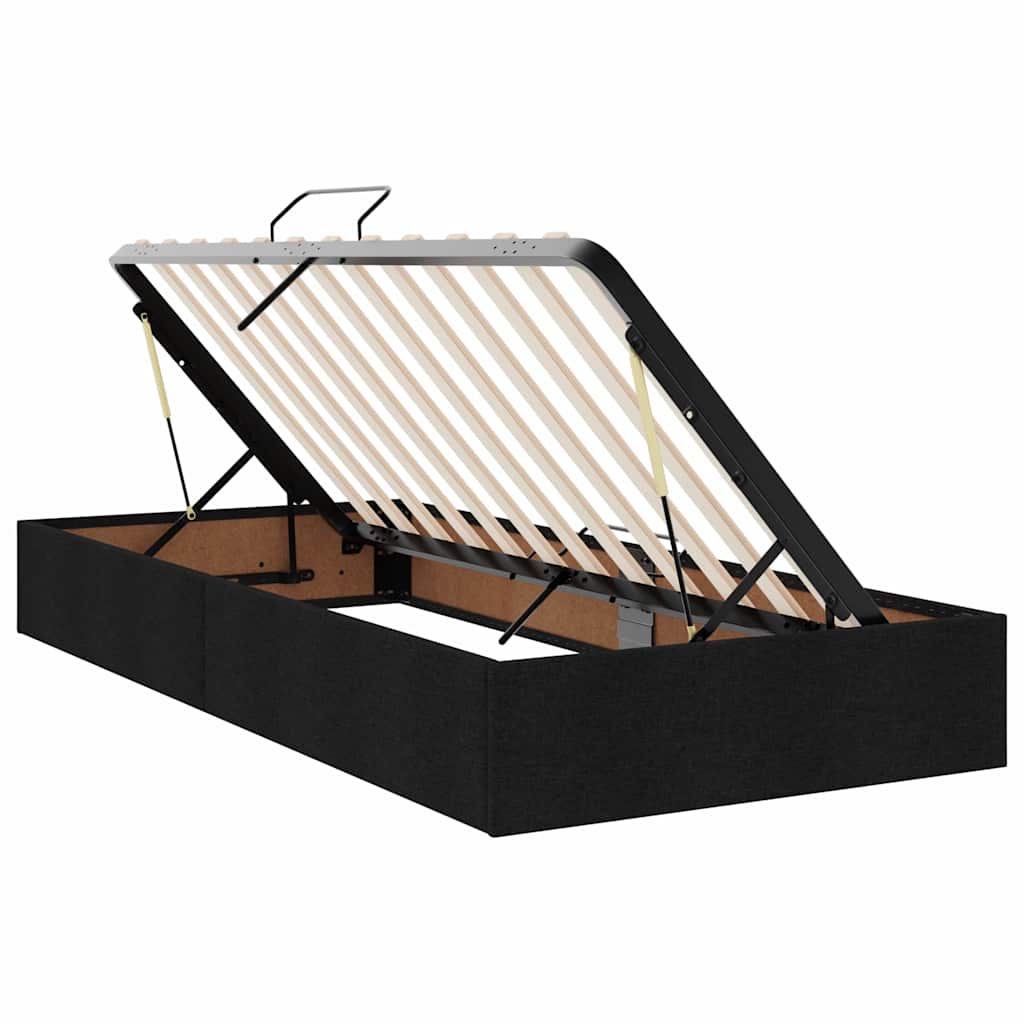 Aufbewahrungsbett mit Matratze mit Matratze Schwarz 90 x 200 cm
