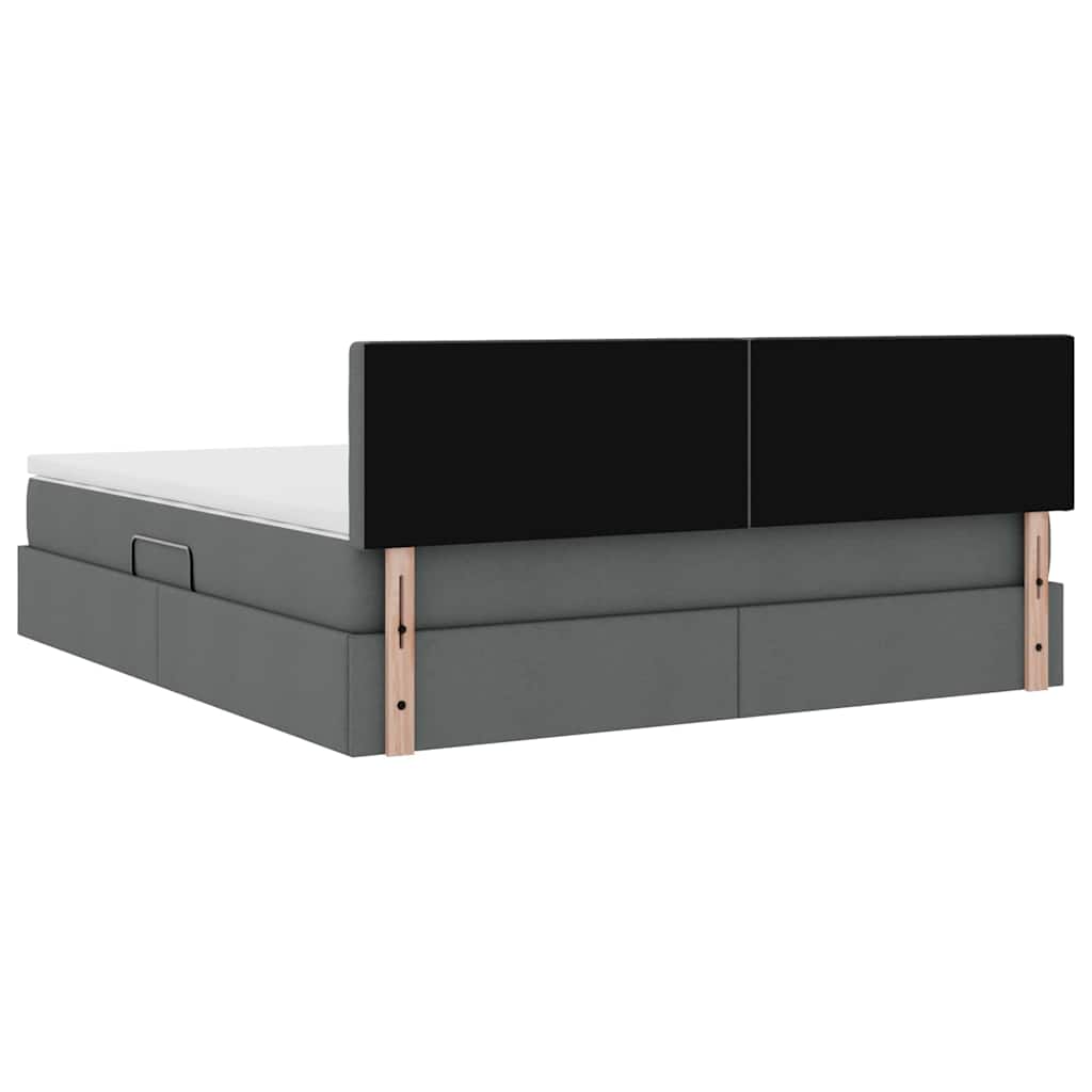 Aufbewahrungsbett mit Matratze Dunkelgrau 160 x 200 cm