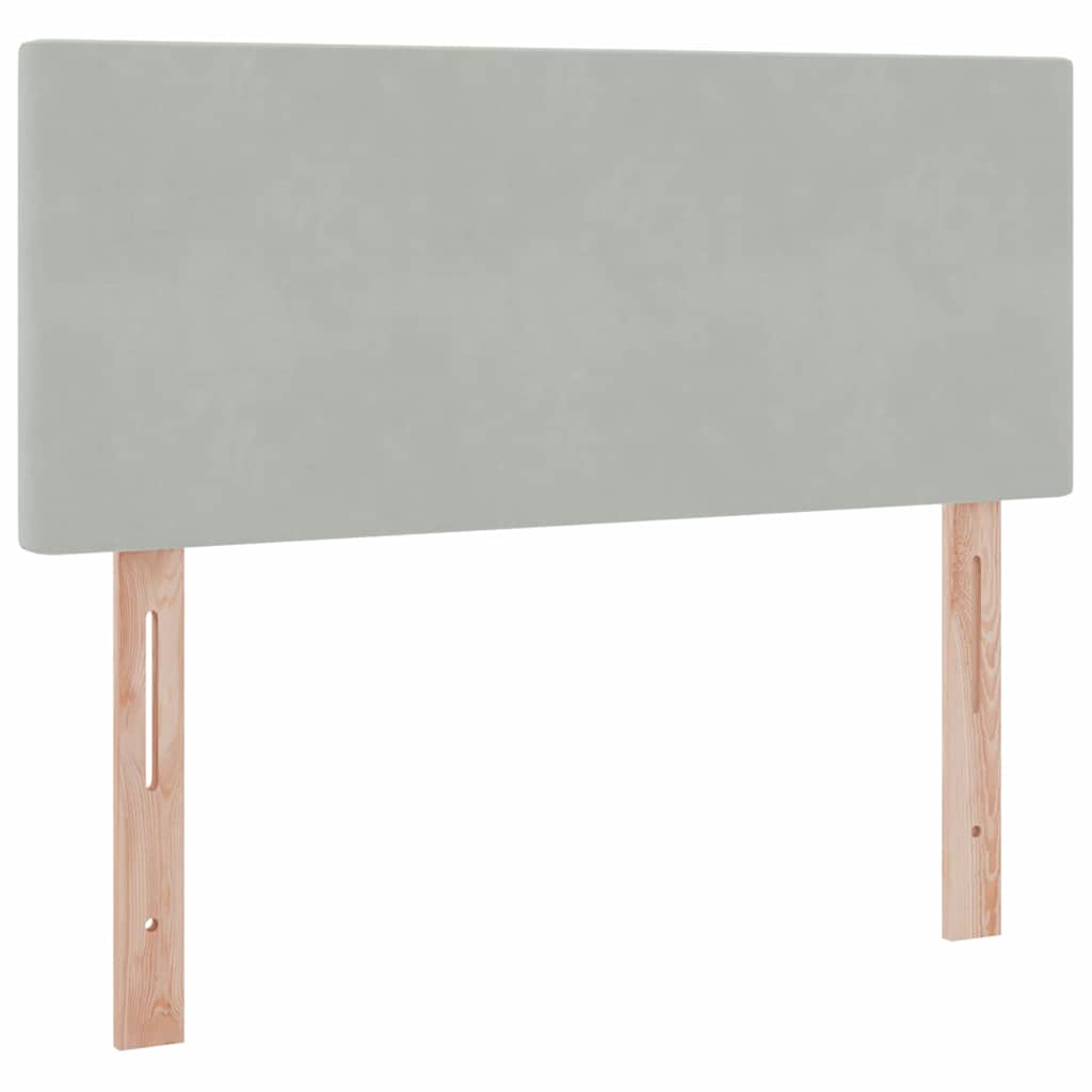 Aufbewahrungsbett mit Matratze Hellgrau 120 x 190 cm Samt