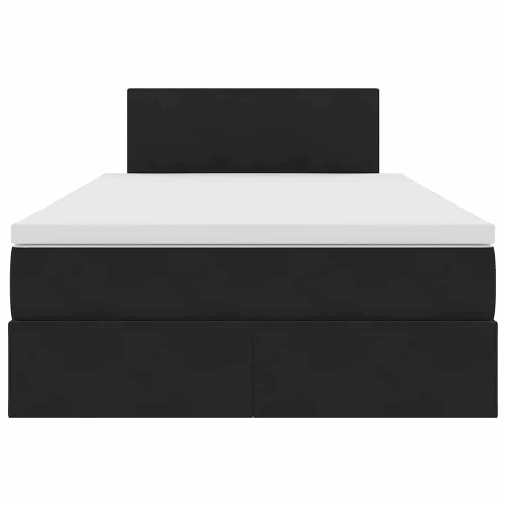 Aufbewahrungsbett mit Matratze Schwarz 120 x 200 cm Samt