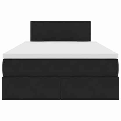 Aufbewahrungsbett mit Matratze Schwarz 120 x 200 cm Samt