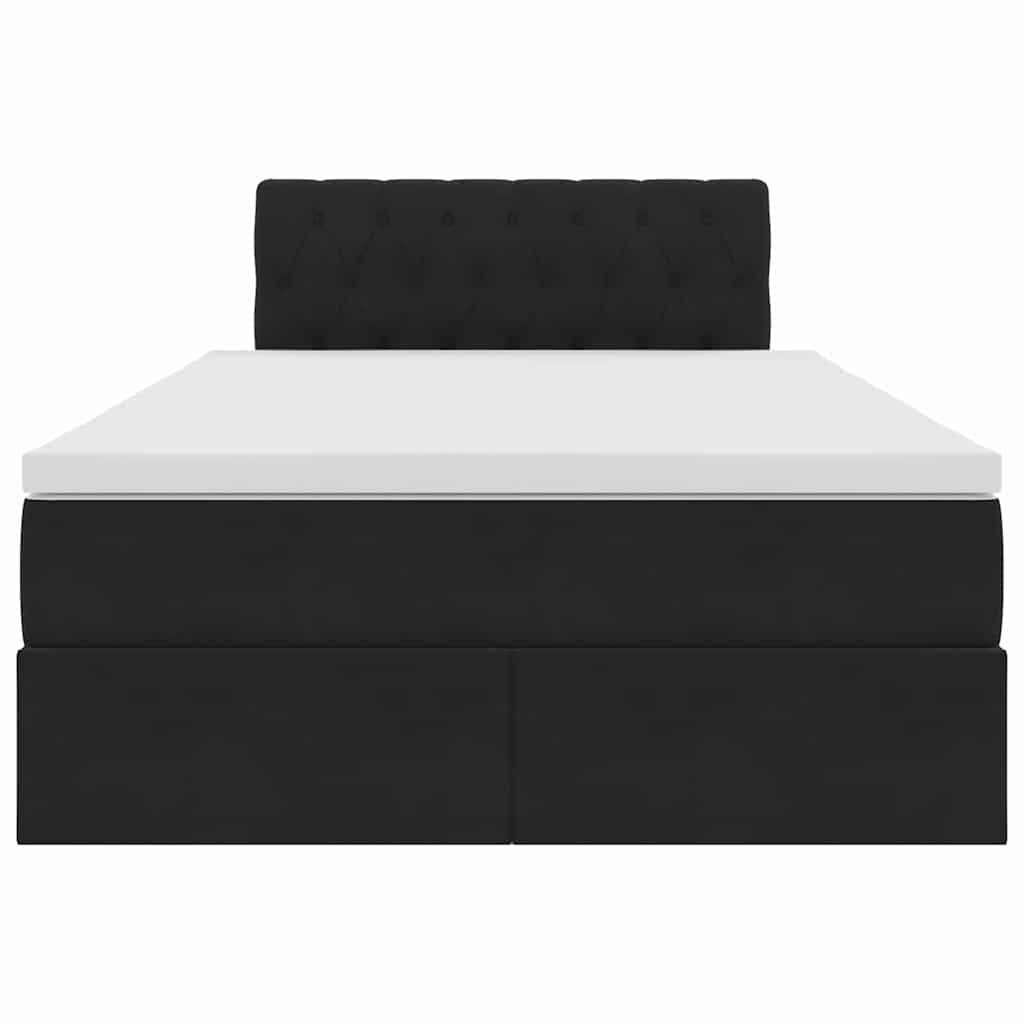 Aufbewahrungsbett mit Matratze Schwarz 120 x 190 cm Samt