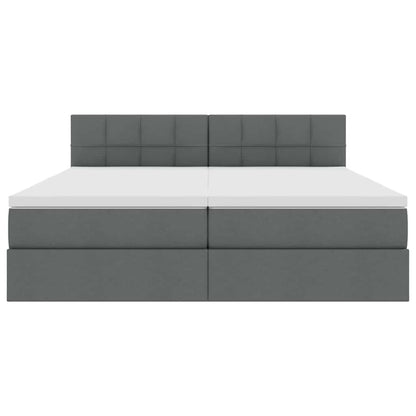 Aufbewahrungsbett Dunkelgrau 180 x 200 cm Kunstleder