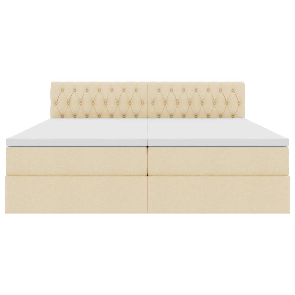 Aufbewahrungsbett mit Matratze Creme 180 x 200 cm Kunstleder