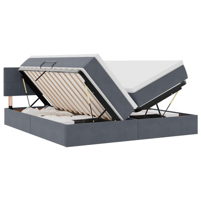 Aufbewahrungsbett mit Matratze Dunkelgrau 90 x 200 cm