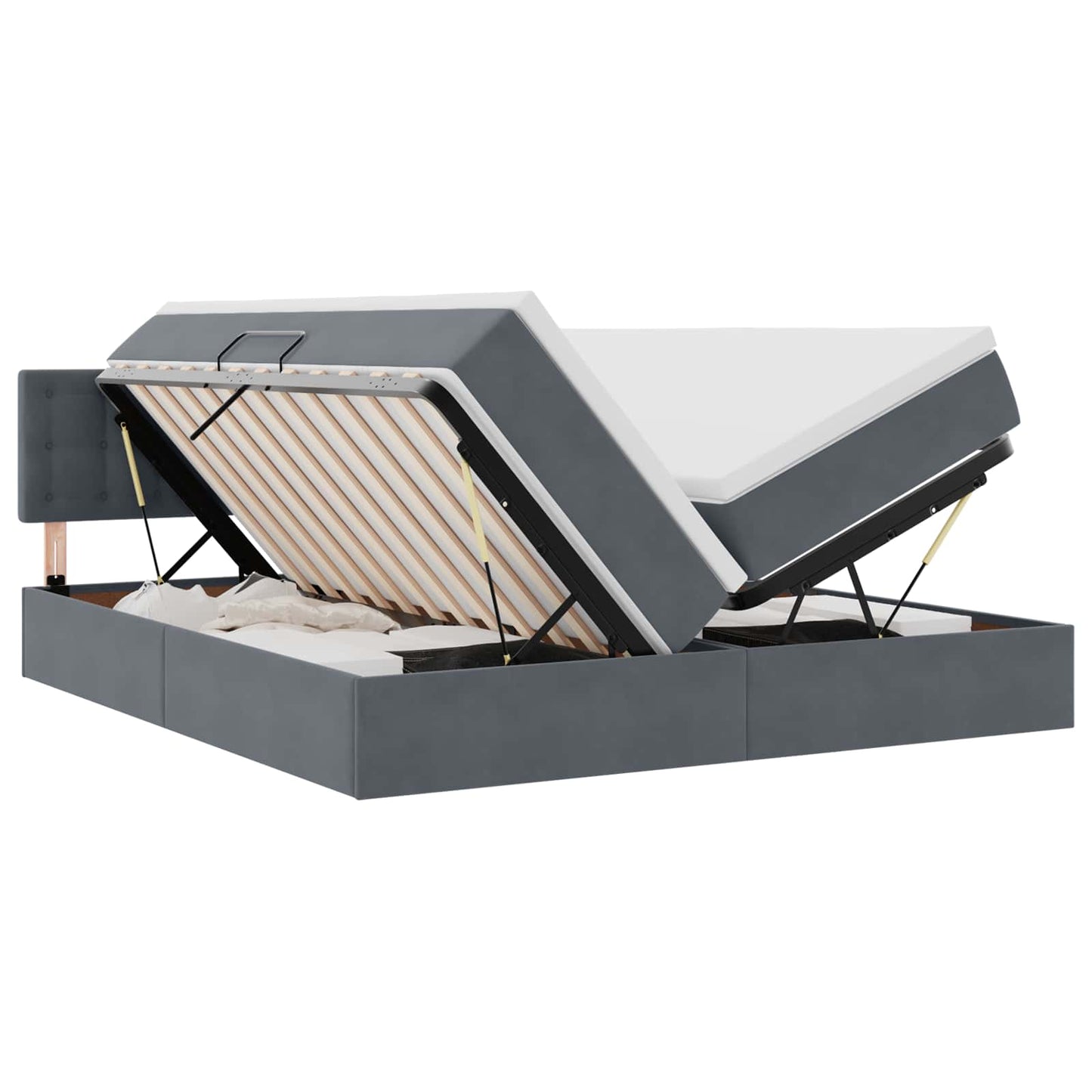 Aufbewahrungsbett mit Matratze Dunkelgrau 100 x 200 cm