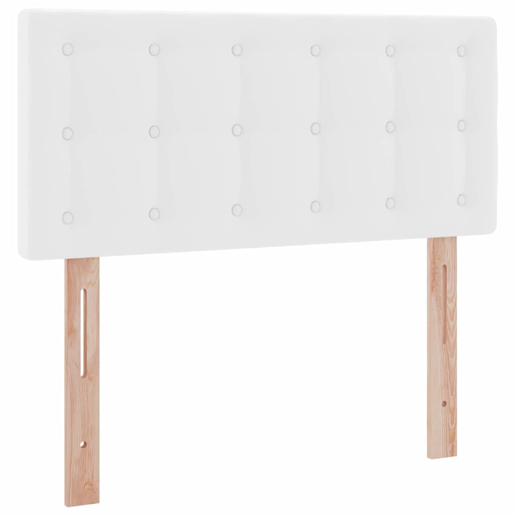 Bett mit Stauraum und LED Reinweiß 90 x 200 cm Kunstleder