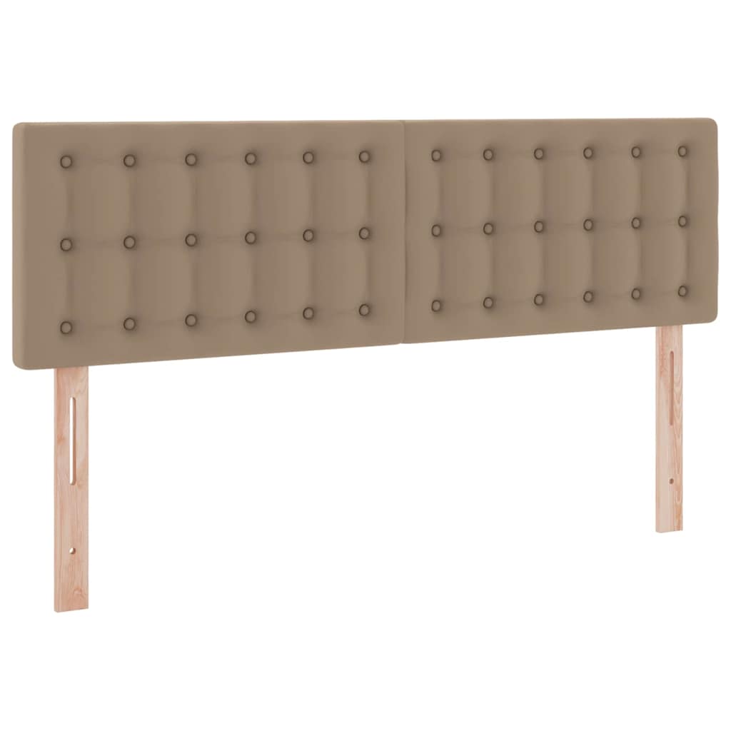 Bett mit Stauraum und LED Cappuccino 140 x 190 cm Kunstleder