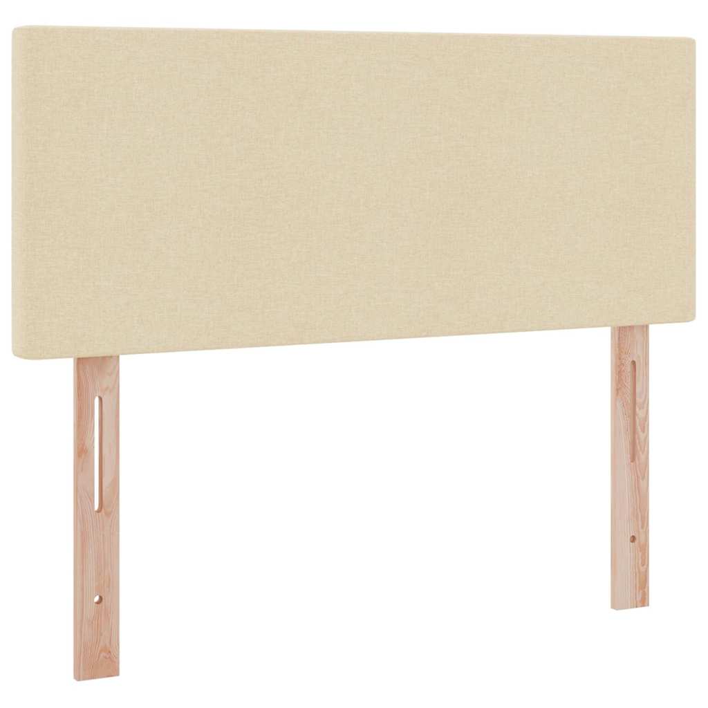 Bett mit Stauraum und LED mit Matratze Creme 120 x 200 cm Stoff