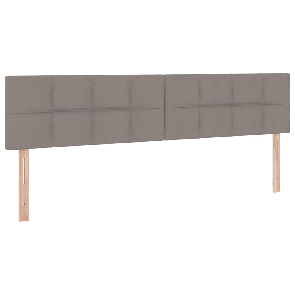 Bett mit Stauraum und LED mit Matratze Taupe 200 x 200 cm Stoff