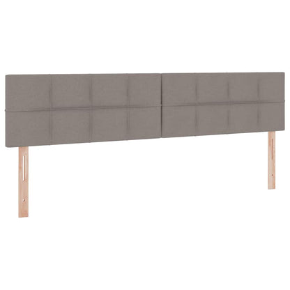 Bett mit Stauraum und LED mit Matratze Taupe 200 x 200 cm Stoff