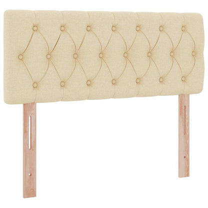 Bett mit Stauraum und LED mit Matratze Creme 120 x 200 cm Stoff