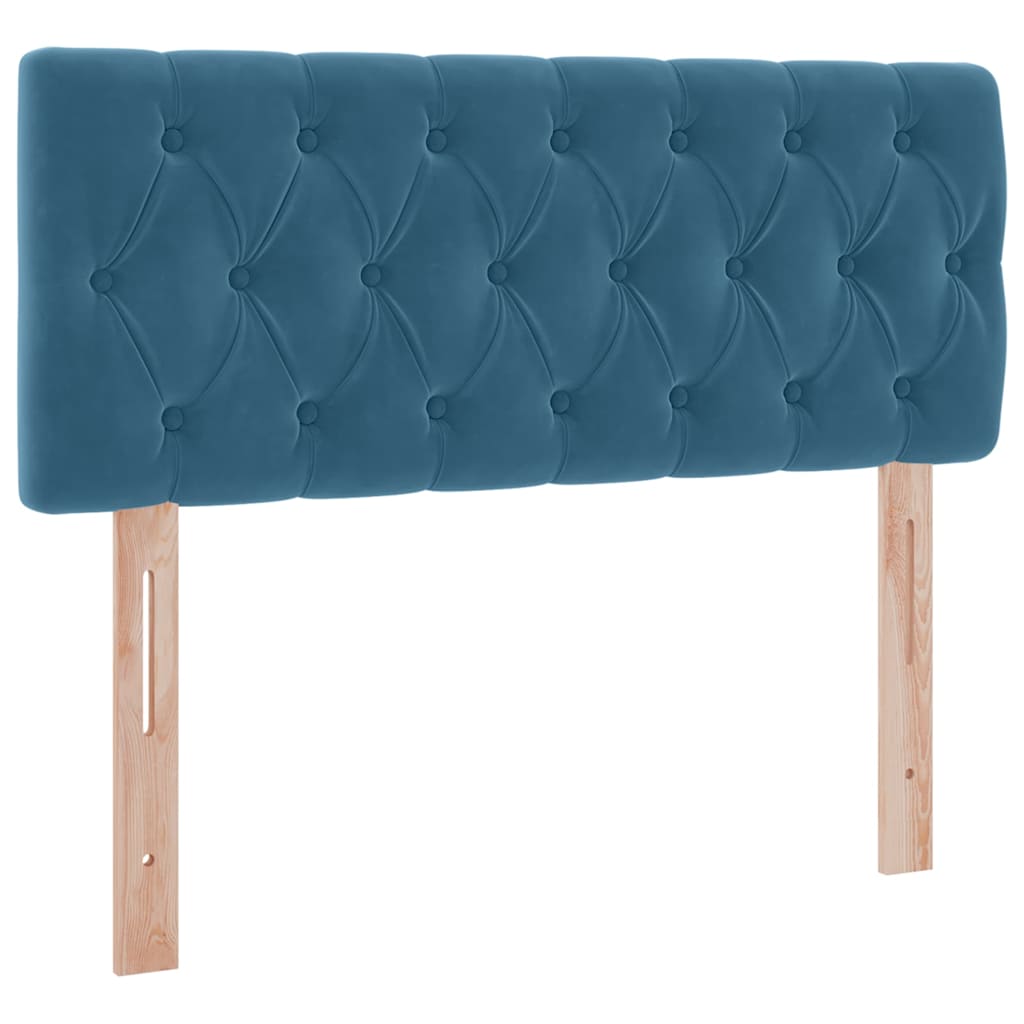 Bett mit Stauraum und LED mit Matratze Blau 120 x 190 cm Samt