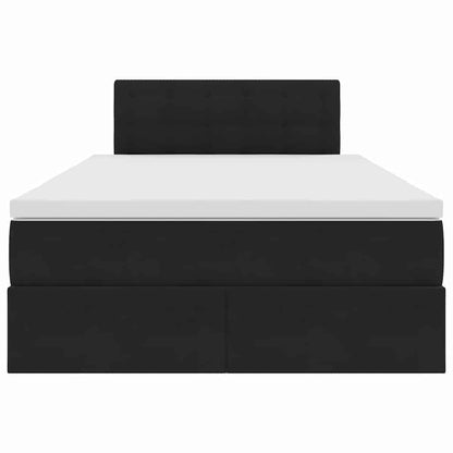 Bett mit Stauraum und LED mit LED Schwarz 120 x 190 cm Samt