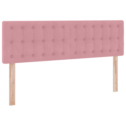 Bett mit Stauraum und LED mit Matratze Rosa 140 x 200 cm Samt