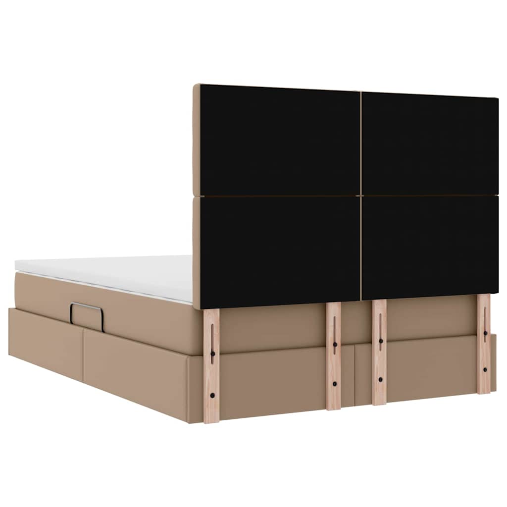 Aufbewahrungsbett Cappuccino 140 x 190 cm Kunstleder