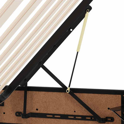 Aufbewahrungsbett mit Matratze Schwarz 160 x 200 cm Kunstleder