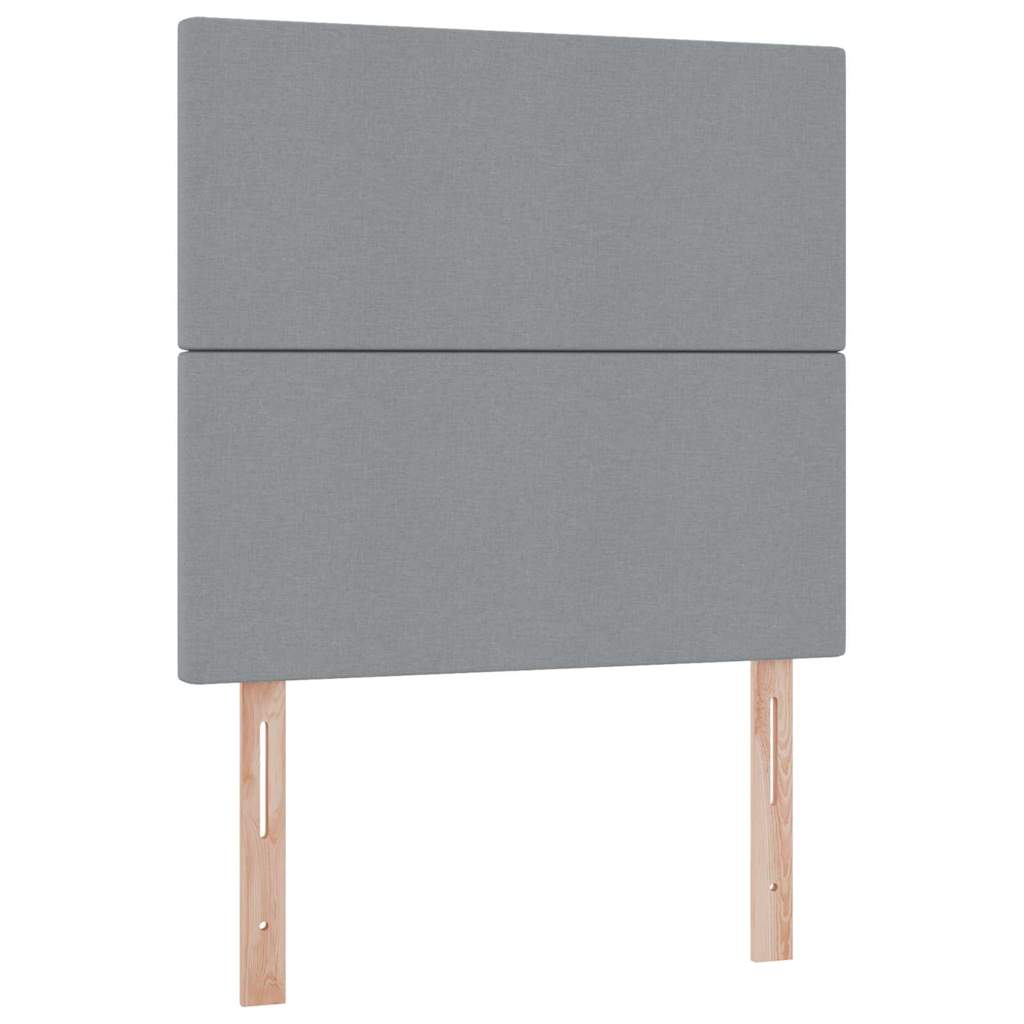 Aufbewahrungsbett mit Matratze Hellgrau 90 x 200 cm Polyester