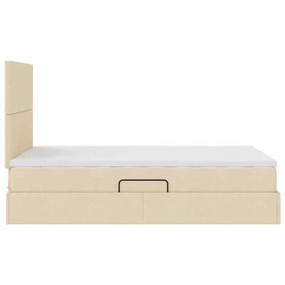 Aufbewahrungsbett mit Matratze Creme 120 x 200 cm Polyester