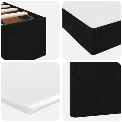 Aufbewahrungsbett mit Matratze Schwarz 200 x 200 cm Polyester
