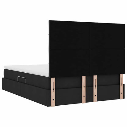 Aufbewahrungsbett mit Matratze Schwarz 140 x 190 cm Polyester
